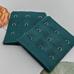 En gros, accessoires de couture métalliques pour vêtements et lingerie, bande élastique en nylon de couleur unie à 3 rangs avec crochet arrière pour vêtements et soutiens-gorge - Product Image 1