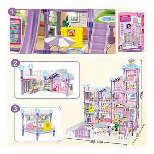 Kit de casa de muñecas hecho a mano, casa en miniatura de madera, modelo de rompecabezas para ensamblar, regalo creativo para niños - Product Image 4