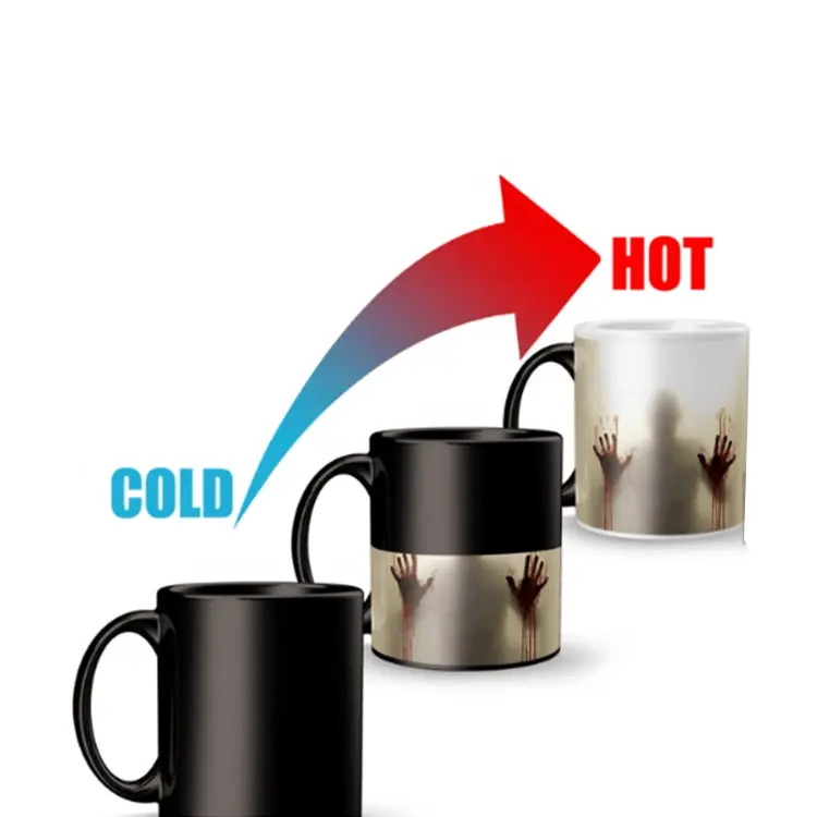 친환경 중국 공급 업체 승화 좀비 매직 색상 변경 머그 사용자 정의 11 온스 커피 컵