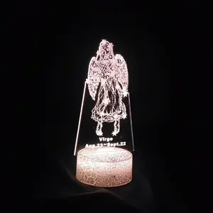 12 Sternzeichen Jungfrau 3D Illusion Nachtlicht Acryl Nacht lampe LED Touch Nachtlicht