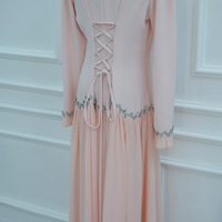 Abaya Sharut Dubaï, robe de soirée élégante et luxueuse, coupe ajustée, patchwork de cristaux faits à la main, ourlet évasé, robe pour femmes musulmanes, ceinture à nouer à l'arrière