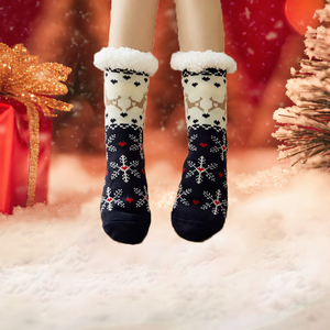 <strong>Winter</strong> Keep Warm Indoor Claus <strong>Snowman</strong> Anti Slip Thermal Warm Thick Christmas Coral Fleece Style Socks - Product Image 6