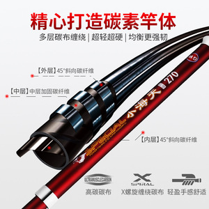 Caña de Pescar Telescópica Guangwei Xiaohaitian de 3.6m, Fibra de Carbono Extra Dura, para Pesca en Mar, Lanzamiento Largo, Agua Salada, Playa, Barco - Product Image 2