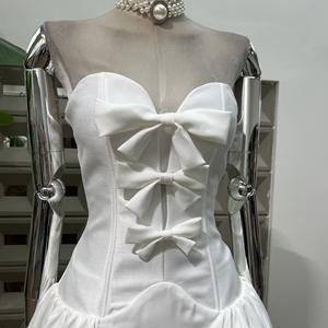 Bettergirl 2025 printemps et été nouveau Style court <span class=keywords><strong>avant</strong></span> et long arrière arc queue soins de la peau minceur robe de Style français - Product Image 6