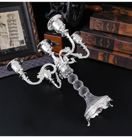 Candélabre en alliage de cristal de style nordique européen, or français, romantique, pour centre de table de mariage, décoration et ornements
