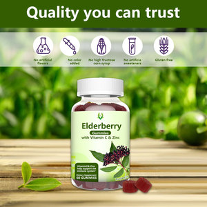 Premium Elderberry Gummies Soporte para el sistema inmunológico Propiedades antioxidantes Sambucus Nigra Extracto Suplemento dietético - Product Image 3