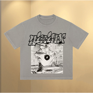 Hot Sale Designer Kleidung für Männer Godspeed Printed Overs ized Tee Baumwolle Gestrickt Casual Streetwear Wasser gewaschen Made - Product Image 1