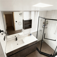 Armoire à pharmacie intelligente à LED pour salle de bain |   Enceinte Bluetooth et miroir anti-buée mural pour salle de bain