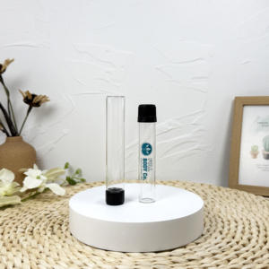 Factory Childproof Different Sizes Child Resistant <b>Glass</b> Tube for Prerolled Cigar <b>with</b> Child Proof Cap <b>Lid</b> Custom Print Label - Product Image 1