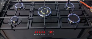 5-Brenner Glas-Touch Intelligenter Gasherd Küchenarbeitsplatte Einbauherd Gusseisen-Topfhalter Flammenausfallsicherung - Product Image 2