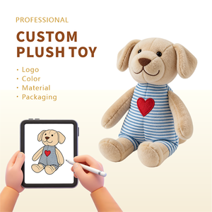Peluche personnalisée chien aux grandes oreilles, coussin en forme de poupée avec rembourrage en coton PP, taille 11-30 cm, pour fêtes - Product Image 1