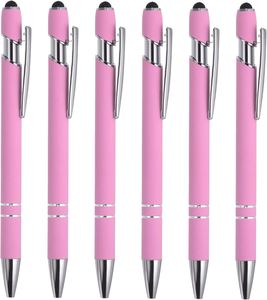 2 in 1 Stylus Touch Screen Click <b>Ballpoint</b> <b>Pen</b>, Soft Rubber Matte Grip Retractable Advertising Signature <b>Pen</b> Custom Logo - Product Image 3