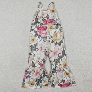Mono de verano sin mangas con estampado floral para bebés y niñas pequeñas, pantalones acampanados, ropa de moda al por mayor - Product Image 5