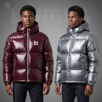 Vestes en duvet de canard pour hommes, veste matelassée à fermeture éclair, nouveau style, vente chaude, hiver, logo brodé personnalisé