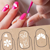 Lot de 4/6 stylos tampons souples pour nail art, pour un estampage facile des ongles avec motifs floraux et papillons