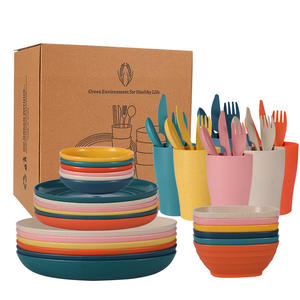 WONDERFUL, 54 Uds., juegos <span class=keywords><strong>de</strong></span> vajilla <span class=keywords><strong>de</strong></span> paja <span class=keywords><strong>de</strong></span> trigo, platos <span class=keywords><strong>de</strong></span> plástico irrompibles, juegos <span class=keywords><strong>de</strong></span> cuencos, cubiertos <span class=keywords><strong>de</strong></span> <span class=keywords><strong>Picnic</strong></span> <span class=keywords><strong>de</strong></span> viaje, juegos <span class=keywords><strong>de</strong></span> cena para <span class=keywords><strong>6</strong></span> <span class=keywords><strong>personas</strong></span> - Product Image 5