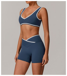 Nuovo <span class=keywords><strong>abbigliamento</strong></span> intimo sportivo per Fitness da donna reggiseno Yoga All-In-<span class=keywords><strong>One</strong></span> con tracolla a contrasto antiurto - Product Image 4