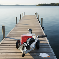 Treuil manuel D0100XTKZAT 800 lb avec câble en acier de 33 pieds, crochet de préhension ergonomique, remorque de bateau avec gants pour applications marines, VTT et UTV