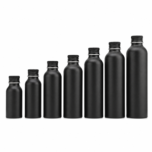 <b>Aluminum</b> <b>Bottle</b> 50ml 100ml 200ml Matte Black with Screw Cap for Essential Oil Aromatherapy Fragrance Cosmetic Packaging - Product Image 4