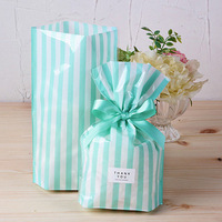 En Stock Prix Pas Cher En Plastique Mignon Stand up Cookie Bonbons Cadeaux Emballage Sacs À Cordon Pochette Plate pour Pain Avec Bowknot