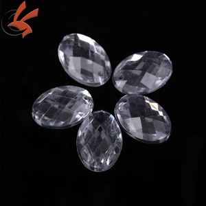 Diamantes de imitación ovalados facetados con reverso plano acrílico, técnicas cosidas, diamantes de imitación sueltos - Product Image 1
