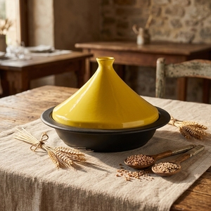 Meilleures ventes : <span class=keywords><strong>Cocotte</strong></span> en <span class=keywords><strong>fonte</strong></span> antiadhésive, compatible lave-vaisselle, sans PFOA, compatible gaz, compatible four, pour cuisine, type Tajine - Product Image 2