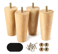 Pieds de meubles cylindriques et ovales en bois massif de remplacement pour tables et chaises MiWood Brand Set
