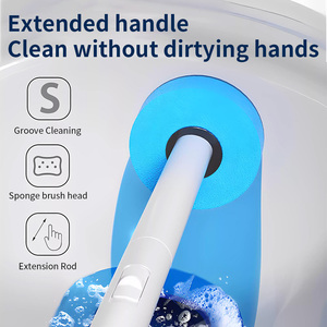 <span class=keywords><strong>Brosse</strong></span> de toilette en plastique avec tête remplaçable, design jetable et écologique pour un <span class=keywords><strong>nettoyage</strong></span> hygiénique et pratique de la salle de bain - Product Image 2