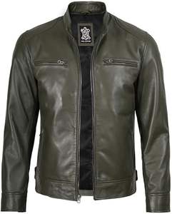 Chaqueta de Cuero para Hombre, Personalizada, con Estampado Frontal, para Invierno, Tejido PU Transpirable, Diseño con Cuello Alto y Cierre de Cremallera, Alta Calidad, Estilo Casual - Product Image 3