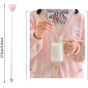 17.5Cm Nhiều Màu Tình Yêu Trái Tim Tái Sử Dụng Thủy Tinh Khuấy Cà Phê Trộn Stick Cho Sản Phẩm Gia Đình Thanh Công Cụ - Product Image 5