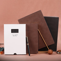 Carnet A5 B5 en cuir PU souple, couverture épaisse, ligné, journal, bloc-notes de bureau, emballage personnalisé avec logo