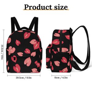 Full Print Customized Hawaiian Anthurium Design High-quality <strong>Petite</strong> Lightweight Women's Small <strong>Backpacks</strong> - Product Image 2