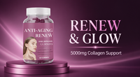 Gummies de beauté anti-âge OEM avec Resvératrol et Quercétine pour une peau plus jeune, 60 unités, antioxydant pour adultes