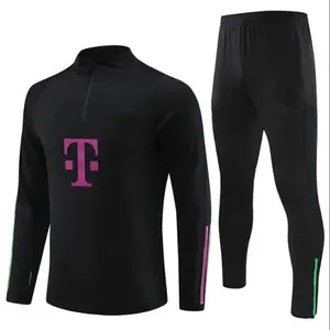 Musim dingin Lage Mouw Set Trainingspak Jogging Kit latihan Jersey Rits Jack Voor Man Of Vrouw Aanpasbaar Voor groodel