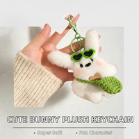 Porte-clés en peluche lapin mignon kawaii, décoration de Noël, cadeau, mini, coton PP écologique, imprimé UV 3D