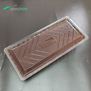 Toptan dikdörtgen lüks altın PET plastik kutu düğün parti taşınabilir pasta tatlı gıda ambalaj tepsi - Product Image 3