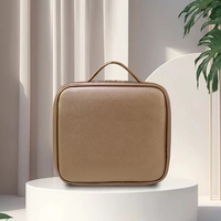 Trousse de maquillage avec miroir à led Sac cosmétique de voyage avec miroir amovible Séparateurs réglables Organisateur de maquillage Sac cosmétique pour femme