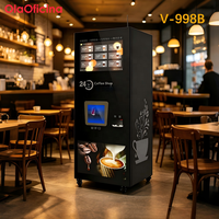 Machine à café en libre-service V-998B avec machine à glaçons automatique et scellage des gobelets pour bureau et hôtel