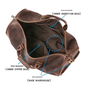 Crazy Horse Leder Reisetasche, Oberste Schicht Rindsleder, Rollgepäck, Handgefertigte Echtleder Herren Schulter-Umhängetasche <span class=keywords><strong>B269</strong></span> - Product Image 2