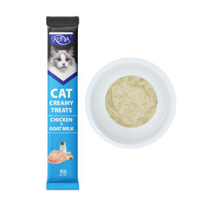 Toptan kedi püresi kedi kremsi davranır kedi şerit 15g Pet ıslak gıda tavuk + keçi süt aroması 5 adet/torba OEM/ODM - Product Image 2