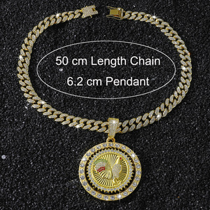 Nuevo Collar con Colgante de Gallo Circular Geométrico Estilo Hiphop Único 2026, Diseño Popular, Collar para Hombre, Joyería de Moda al por Mayor - Product Image 5