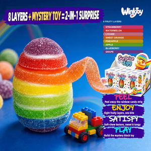 Œuf Surprise Gommeux Personnalisé avec Logo OEM, Gelée de Fruits avec Petits Jouets, Certifié Halal, Snacks Nouveauté, <span class=keywords><strong>Prix</strong></span> Usine - Product Image 4