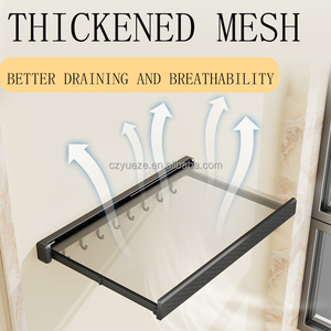 Multifunctional Foldable Wall Mounted Floding Drying Rack Plastic Clothes Hanger With <strong>Hook</strong> <strong>for</strong> <strong>Net</strong> Garment Drying Rack - Product Image 2