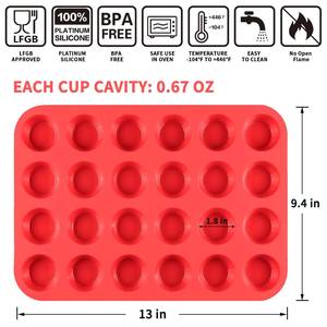 MUYULINS Factory 24 Mini Cupcake <b>Silicone</b> <b>Baking</b> Molds Reusable Cups Homemade Muffin Liners - Product Image 6