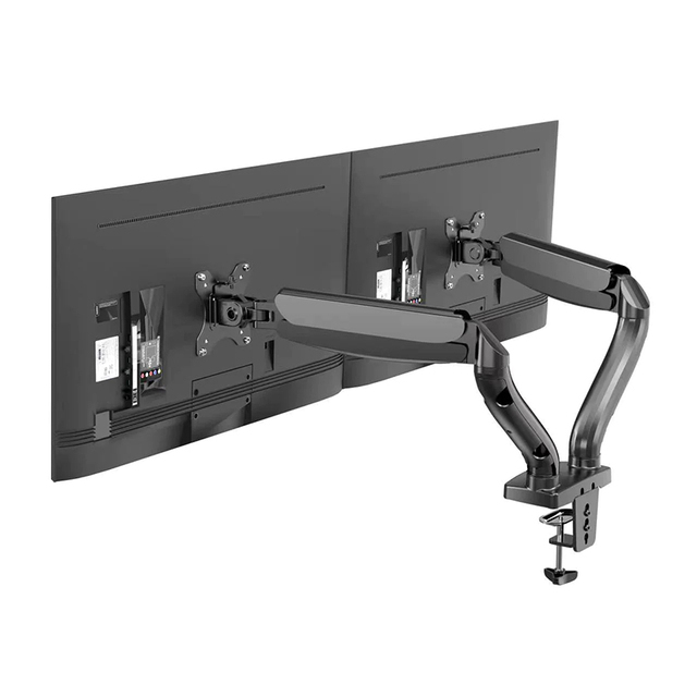 High Quality Double Adjustable Monitor Stand Dual Arm Desk Mount for Office Computer Screen