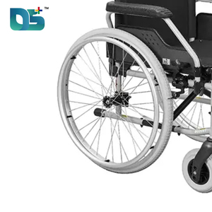 Conception populaire cadre en alliage d'aluminium a parlé pneus épais cuir siège confortable déflecteur genou frein Durable fauteuil roulant manuel - Product Image 2
