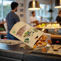 Sacs d'emballage pour fruits secs, sacs en papier pour bonbons avec fenêtre verticale, sacs d'emballage personnalisés pour snacks et bœuf séché