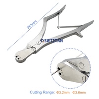 QSWTITAN Pince à découper les tiges en titane, coupe-tiges, coupe-fils en K, forceps à découper les os cervicaux pour instruments chirurgicaux vétérinaires