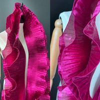 Tela de Organza Transparente con Volantes Ondulados Metálicos Brillantes, para Vestidos de Novia, Diseño de Alta Costura, para Coser, Venta al Por Mayor