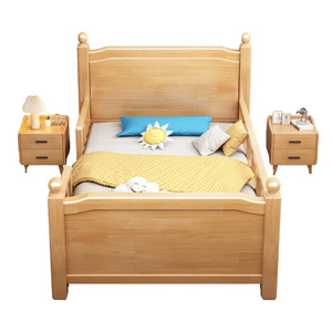 Lit d'enfant en bois massif avec barrières de sécurité 1,2 m et 1,5 m pour chambre d'enfant - Product Image 4
